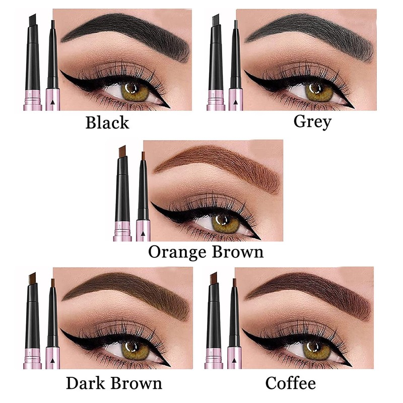 Mihqy Eyebrow Pencil, with Eyebrow Brush, Double Ended Precision Waterproof