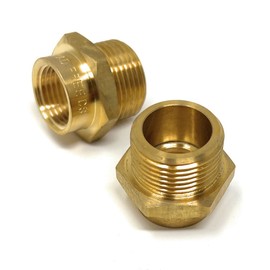 G Thread (Metric BSPP) Male to NPT Thread Female Pipe Fitting Adapter - Lead-Free Adapter (Two,3/4" x 1/2")