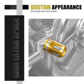 NICECNC Gold Heel Toe Shifter Shaft Cover Aluminum Compatible with Harley Road King FLHR 2017-2022, Electra Glide Police FLHTP 2017-2023, Replacement for 33600091, See Fitments