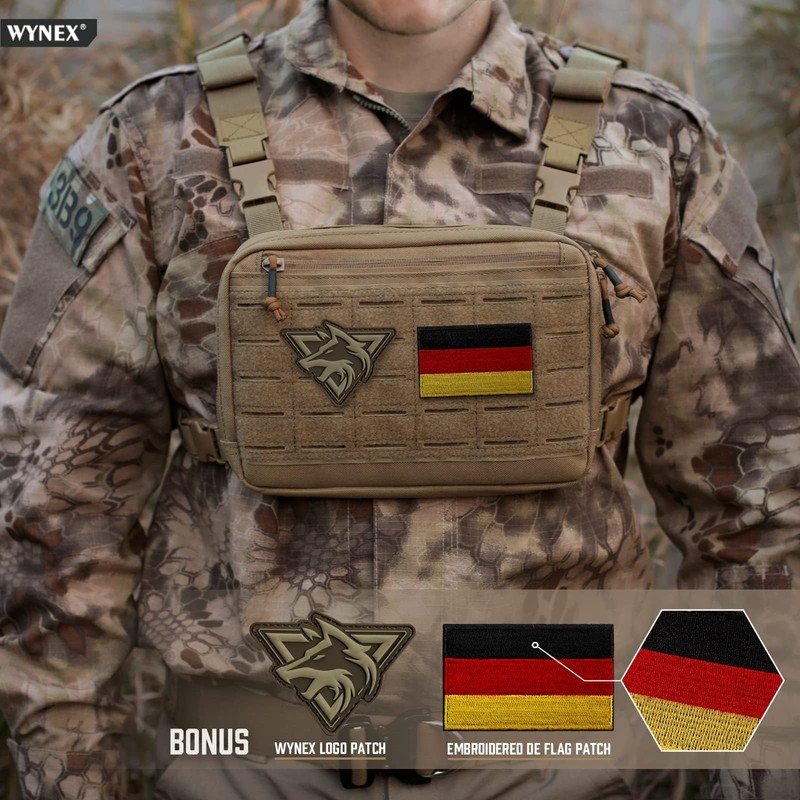 WYNEX Laser Cut Design Tactical Chest Bag, Molle Chest Bag,