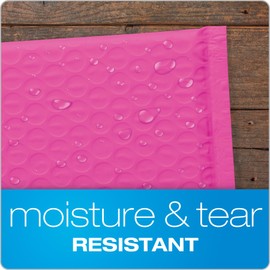 Quality Park Bubble Mailers, 6 x 9 Inch, Pink Poly Mailers, Padded Envelopes, Shipping Envelopes, Water Resistant, Self Seal, 50 Per Box (QUA85858)