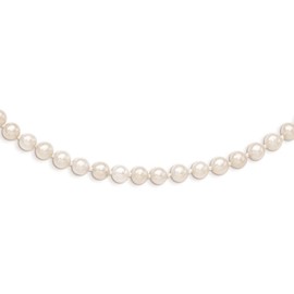 JewelryWeb 14k Yellow Gold Spring Ring 4 5mm Egg White Freshwater Cultured Pearl Bracelet 4 Inch - Link Bracelet for Women