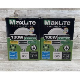 MaxLite 2 MAXLITE G40 12W LED 100W Replacement 800 Lumens Long-Life Light Bulb 3000k MCM