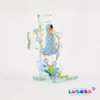 Cruz de cristal azul con Virgen – Pack 12 pcs