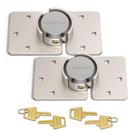 SANATO Hidden Shackle Padlocks Keyed Alike Padlocks, Solid Steel Trailer Door Locks for Cargo, Safety Van Lock (2 Packs with 4 Keys with Hasp)