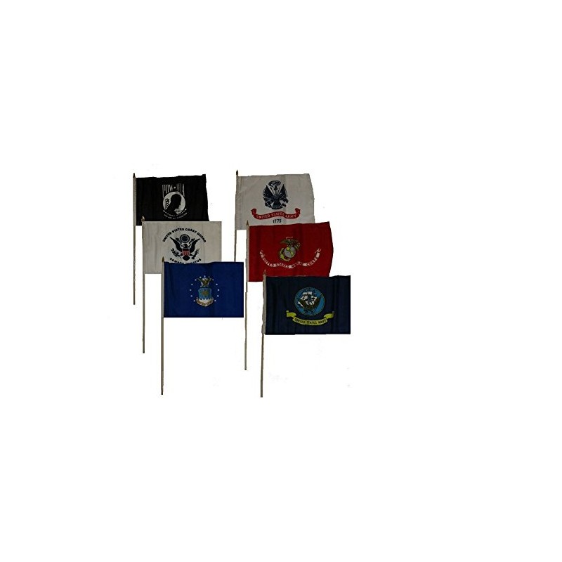 12x18 Military 5 Branches Army Navy Marines Air Force Coast