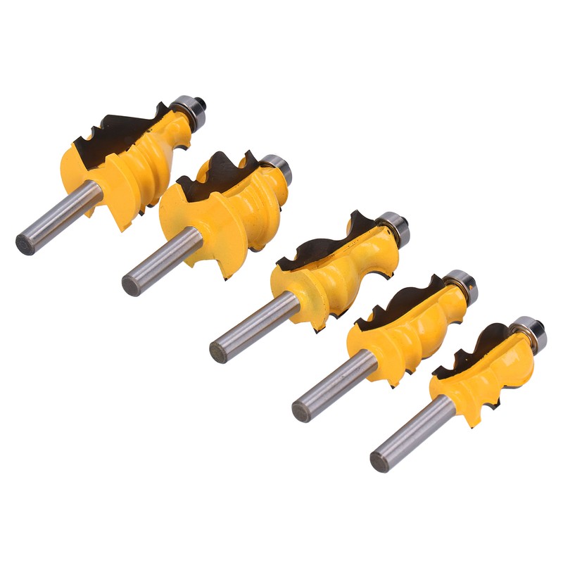 5Pcs/Set Router Bit Tenon Wood Milling Slot Cutter with 8mm