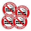 4 x 10cm No Smoking Vaping Sign Vinyl Stickers -