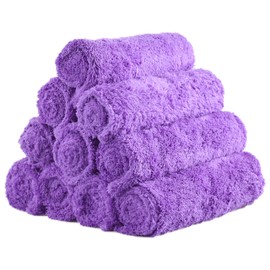 Thick Microfiber Cloth Towel for Car Wash and Clean, Quick Drying, Absorbent, Super Absorbent, Lightweight, 15.7 x 15.7 inches (40 x 40 cm), Set of 10 (Purple)
