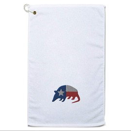 Style In Print Golf Towel Armadillo Texas Flag Cotton Bag Accessories White