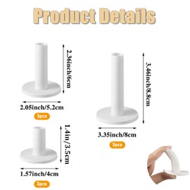 9 Pcs White Golf Rubber Tees for Practice and Driving Range,3X of 1.5", 2.28" and 3.46" Tees,Suitable for Indoor Outdoor Backyard