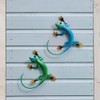 Flamboya Outdoor Decorative Gecko Wall Art Ornament in Azure Blue