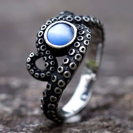 Sinoyp Tentacle Ring Statement Kraken Jewelry Rings Octopus Ring Squid Rings for Gifts (11)