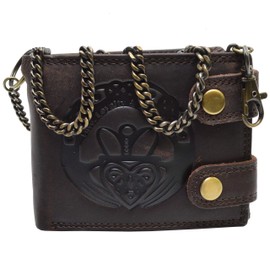 flevado Irish Lucky Sign Symbol on Purse with Trouser Chain and RFID Protection, black, Modern