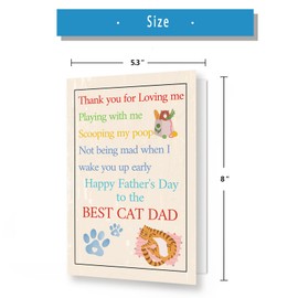 YiKaLus Father's Day Card for Cat Dad,Cat Dad Card,Fathers Day Thank You Gifts,Pawther's Day Cards