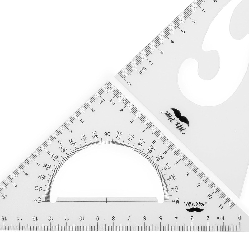 Mr. Pen- Triangle Ruler, 2 Pack, 17&11, 30/60 & 45/90,