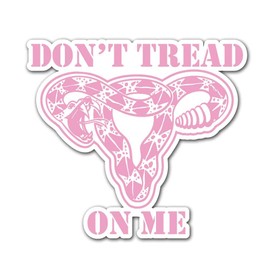 Don't Tread On Me Uterus Gadsden Flag, Abortion and Woman's Rights 9 inch Full Color Indoor Outdoor Vinyl Decal