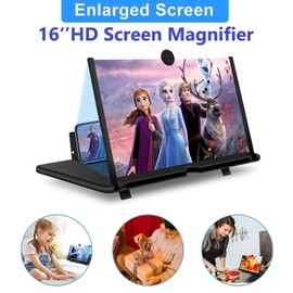 JUYUANDE Iente ingrandimento smartphone, 3D HD Lente di ingrandimento, per la visione di video di film, pieghevole ingrandimento schermo per smartphone (16 Zoll)