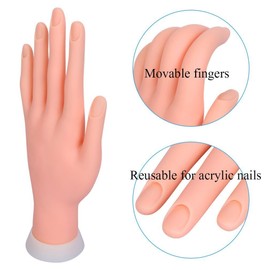 XLKJ Manicure Practice Hands Nail Hand Practice Model Soft Hand for Nail Modelling
