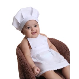 Matissa & Dad Newborn Baby Girl/Boy Crochet Knit Costume Photography Prop Hats and Outfits (Baby Chef) (Baby Girl, 3-12 Months)