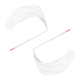 PATIKIL Dance Worship Flags 55", 1 Pair Praise Dance Flags with Scalable Rod for Dance Church, White