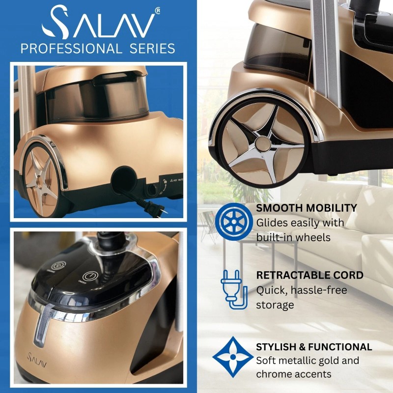 SALAV Pro Series Garment Steamer with Dual Bars & Foot