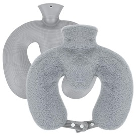 SelfTek Neck and Shoulder Hot Water Bottle for Adults 1.2L Grey
