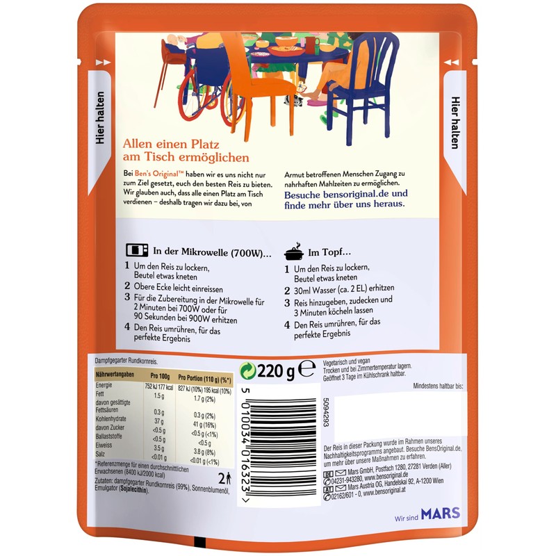 BEN'S ORIGINAL Express Sticky Bowl-Reis, 220g