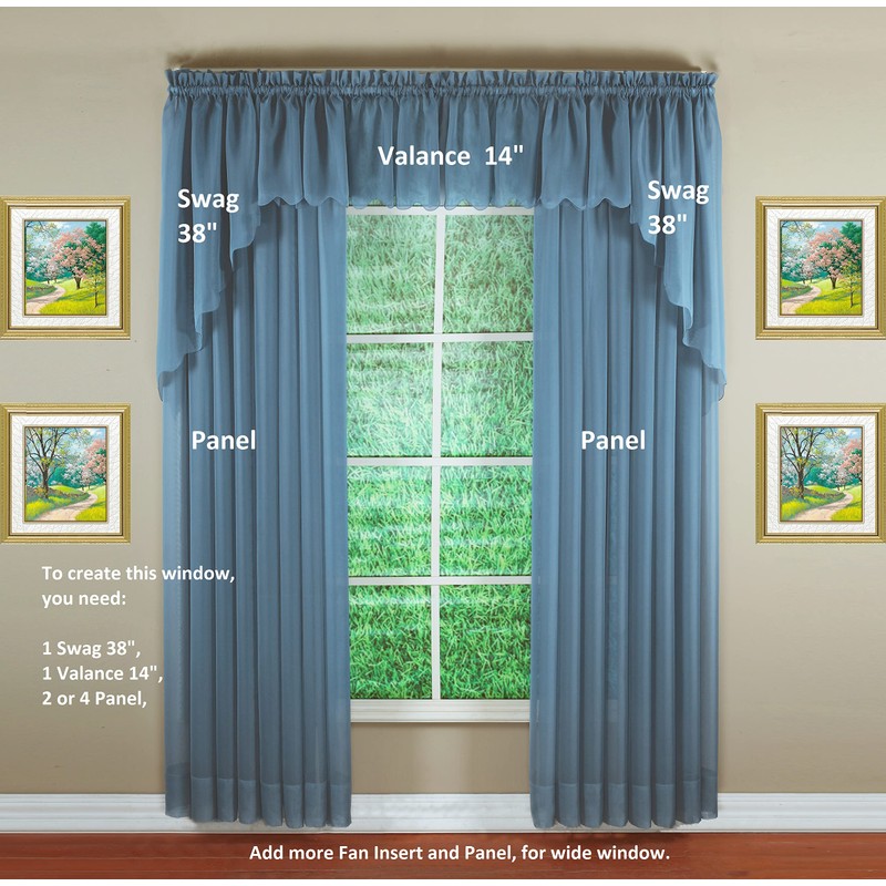 Today's Curtain Emelia Original Voile Panel 72", Wedge Blue, 60"