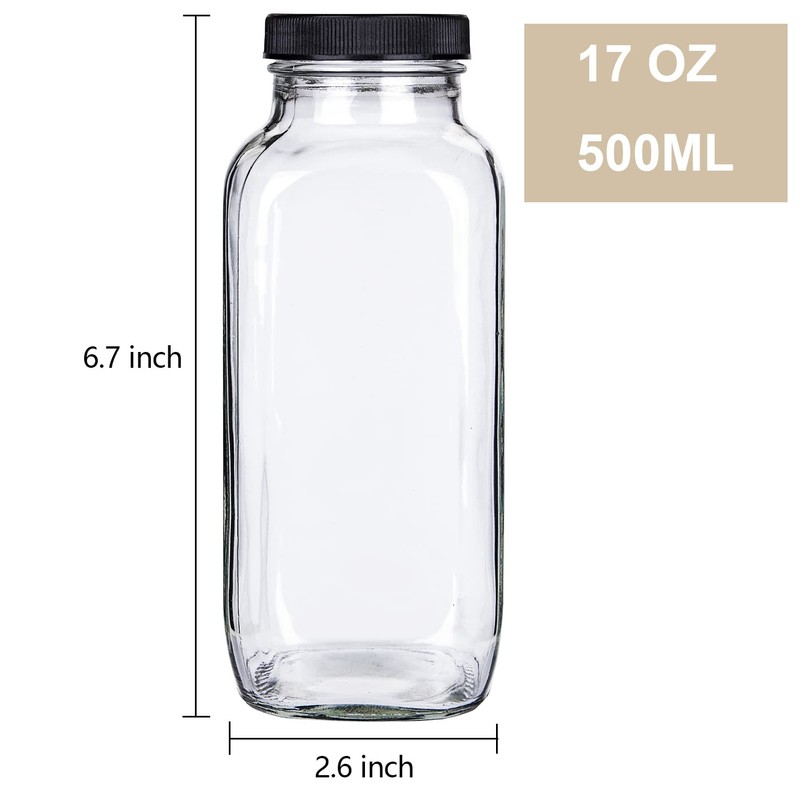 yarlung 12 Pack 17Oz French Glass Spices Jars with Plastic