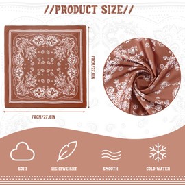 Zhanmai 8 Pcs 27.5 x 27.5 Inch Square Satin Head Scarves Women Silk Bandana Hair Scarves Hair Wrap Neck Scarf for Sleeping (Colorful,Classic)