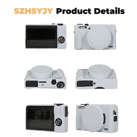 SZHSYJY - Funda para cámara digital Canon Powershot G7 X Mark III, funda de silicona suave para cámara réflex digital Canon Powershot G7X Mark III, viene con 2 protectores de visualización y 1 correa