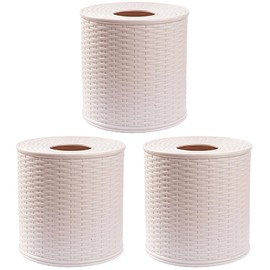 VOSAREA 3pcs Box Tissue Cover Round Tissue Storage Tissues Paper Container Round Tissue Holder Toilet Tissue Dispenser Toilet Paper Dispenser Tissue Paper Holder Tissue Container