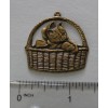 Unbranded Brass charm - Kitty in a Basket