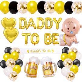 Daddy To Be Decorations for Baby Shower, Daddy To Be for Gender Reveal, Diaper Party Decorations, Husband's Diaper Party Diaper Keg, Daddy To Be Sash Balloons for Baby Shower Gender Reveal Girl Boy
