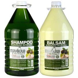 Mayoliva Shampoo & Balsam Set with Omega 3 – 2-Piece Deep Repair Hair Care – Mayonnaise & Olive Oil Protein Formula – Hydrating, Softening & Anti-Frizz Treatment – 1 Gallon Each – Salon Size