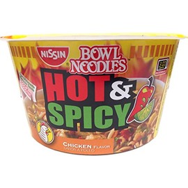 Nissin Hot & Spicy Shrimp Bowl, 3.27 Ounce, 6 Pack