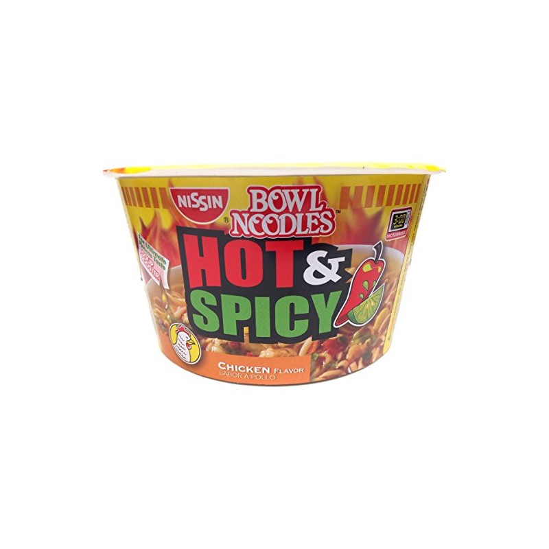 Nissin Hot & Spicy Shrimp Bowl, 3.27 Ounce, 6 Pack