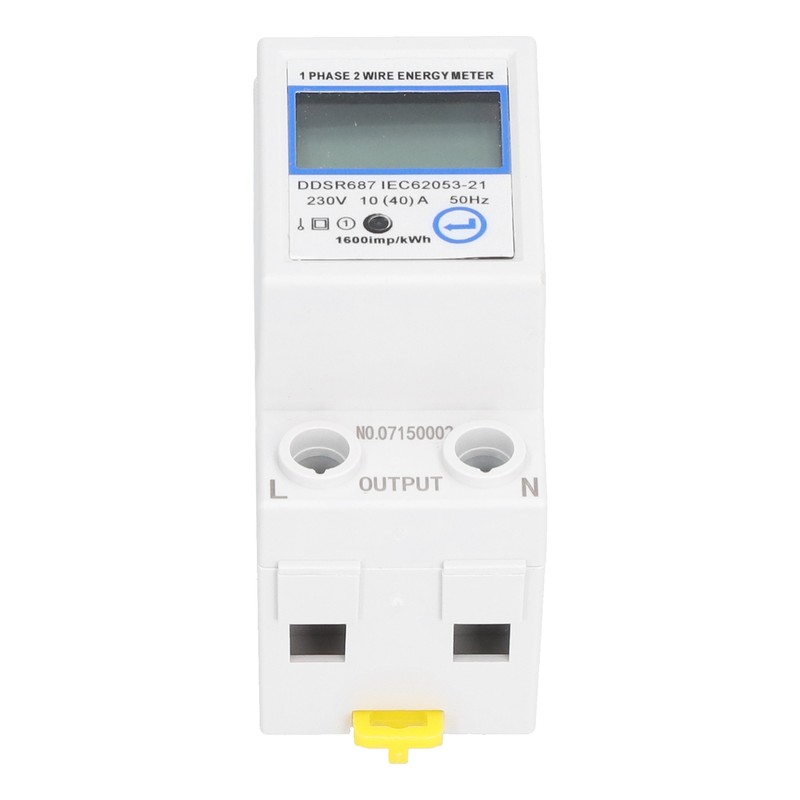 1 Phase 2 Wire Energy Meter Multifunctional LCD Digital Display