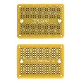 EPLZON Prototype Board Solderable Breadboard Double-Sided PCB Circuit Board for Welding, DIY Electronic Items, Yellow (Pack of 10)