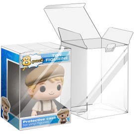 8 Pack Clear Protectors Case Compatible with Funko, 4" Pop Figures Case Protectors, Crystal Clear Display Cases for Collectibles with Locking Tab