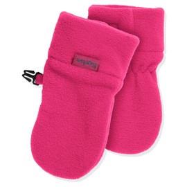Playshoes Unisex Fleece Mittens, Baby Pink