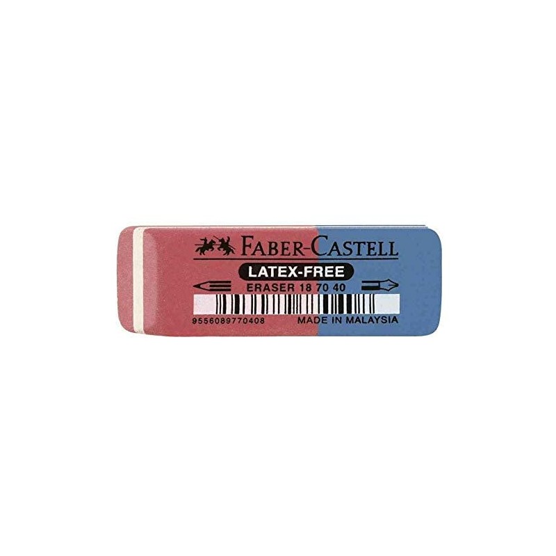 Faber-Castell 187040 Natural Rubber Eraser - Red/Blue