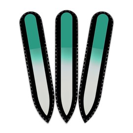 Mont Bleu Colour Crystal Nail File in Black Pouch - Small - Purse Size - Czech Tempered Glass - Handmade in Czech Republic