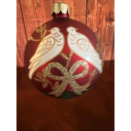 Gisela Graham Christmas Tree Bauble Decor Gisela Graham Dove birds perched on branch Ornament