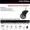 DOGOTULS ZF5189 Rodaja de PVC Negro Giratoria con Espiga Roscada