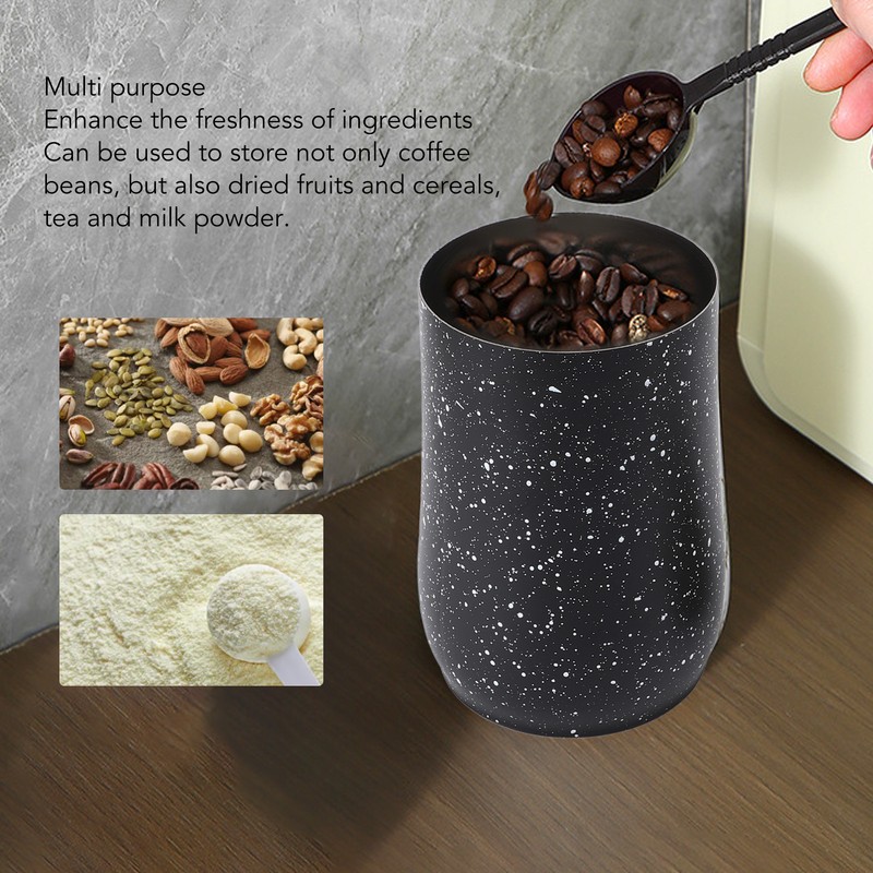 Coffee Bean Canister Airtight Stainless Steel Visible 800ml with Spoon