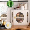 TQQDCI Corner Bread Box for Kitchen Countertop, Large Wooden Bread