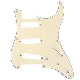 Musiclily Pro 8-Hole 50s 57 Vintage Style Strat SSS Guitar Pickguard for American Stratocaster, 3Ply Cream