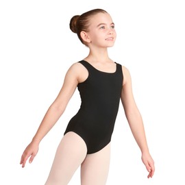 Silky Dance Black Ballet Leotard for Girls Kids Sizes - Fully Front Lined Gymnastics Sleeveless Tank Matt Leotard - Black - Age 12